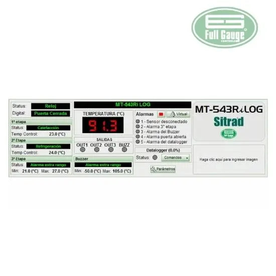 Controlador de Temperatura 3 Salidas 110/220v Full Gauge MT-543RI LOG Full Gauge