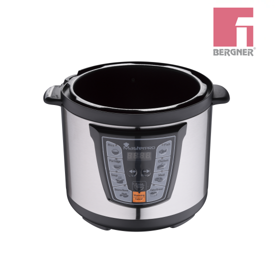 Olla a Presion Electrica 990W 6L 8 Prog Foodies BGMP-9079-MX Bergner