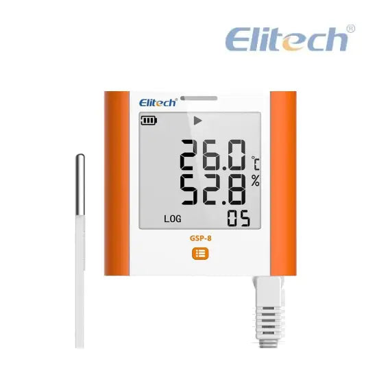 Registrador de Datos Temperatura Montura Pared GSP-8 TE Elitech